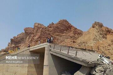  تصاویری از پل محور بندرعباس به رودان پس از حملات دیشب آمریکا