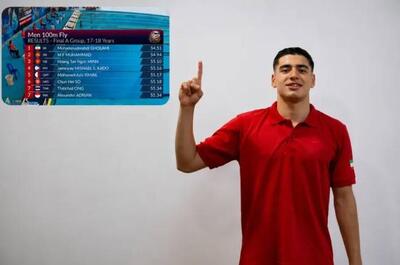  کسب مدال طلای آسیا توسط شناگر استان فارس در ماده ۱۰۰ متر پروانه