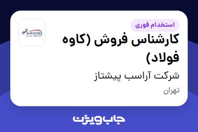 استخدام کارشناس فروش (کاوه فولاد) در شرکت آراسب پیشتاز
