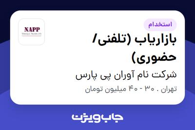 استخدام بازاریاب (تلفنی/حضوری) در شرکت نام آوران پی پارس