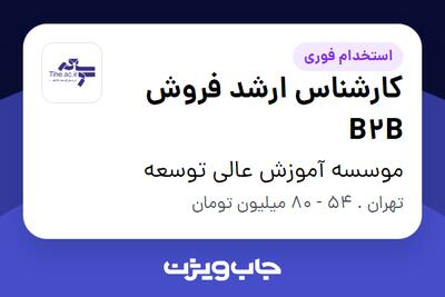  استخدام کارشناس ارشد فروش B2B در موسسه آموزش عالی توسعه