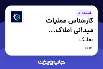  استخدام کارشناس عملیات میدانی املاک (Property Field Operation Agent) در تملیک