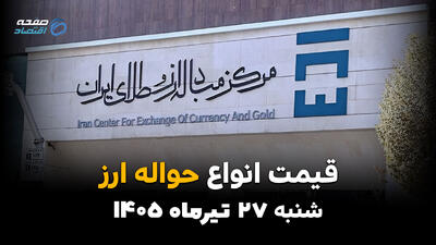 قیمت ارز حوالهای امروز چهارشنبه ۲۴ تیر ۱۴۰۵ + جدول کامل نرخ ارزهای حوالهای