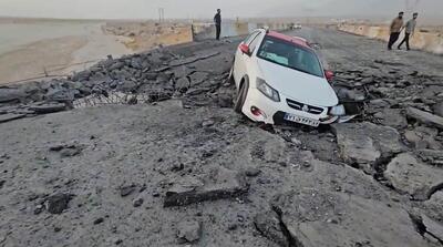  تصاویر تخریب دو پل در جاده بندرعباس - حاجی‌آباد