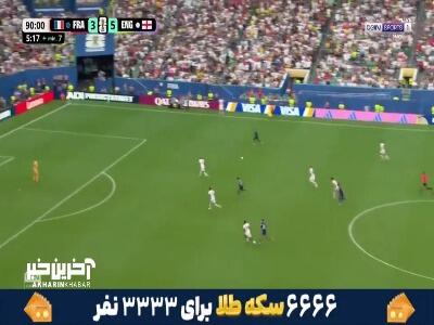  گل چهارم فرانسه به انگلیس توسط دمبله با گزارش انگلیسی