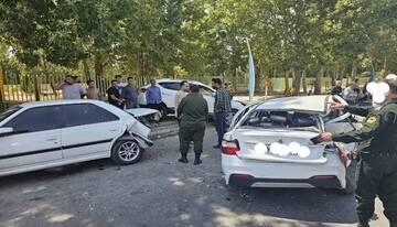 برخورد ۳ دستگاه خودرو در نهاوند ۵ مصدوم بر جای گذاشت