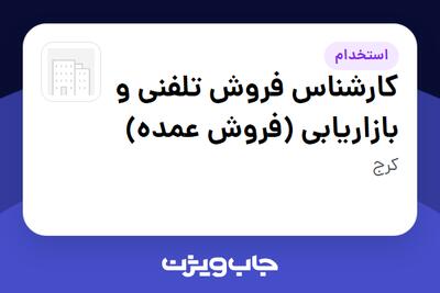 استخدام کارشناس فروش تلفنی و بازاریابی (فروش عمده) - خانم در سازمانی فعال در حوزه خدمات سازمانی / مشاوره مدیریت