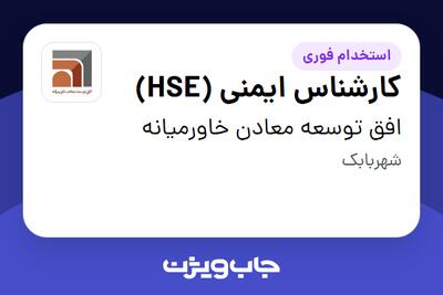 استخدام کارشناس ایمنی (HSE) - آقا در افق توسعه معادن خاورمیانه