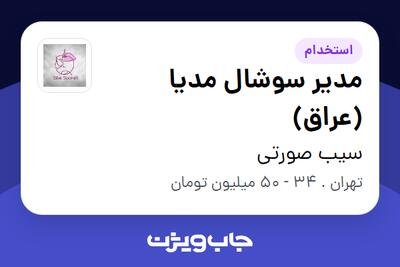  استخدام مدیر سوشال مدیا (عراق) در سیب صورتی