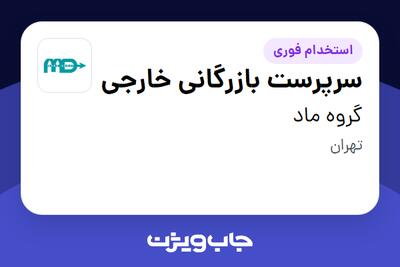  استخدام سرپرست بازرگانی خارجی در گروه ماد