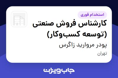  استخدام کارشناس فروش صنعتی (توسعه کسب‌وکار) در پودر مروارید زاگرس
