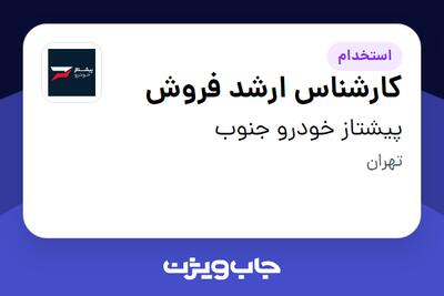  استخدام کارشناس ارشد فروش در پیشتاز خودرو جنوب