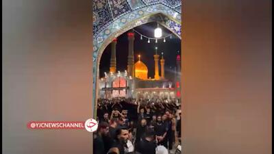  برپایی پرشور دسته عزاداری در شب شهادت حضرت رقیه در حرم بانوی کرامت(س) + فیلم