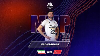  حق‌پرست امتیازآورترین بازیکن ایران در دیدار مقابل ترکیه