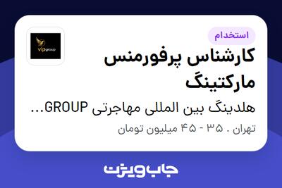  استخدام کارشناس پرفورمنس مارکتینگ در هلدینگ بین المللی مهاجرتی VIP GROUP