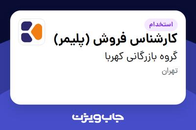 استخدام کارشناس فروش (پلیمر) - خانم در گروه بازرگانی کهربا