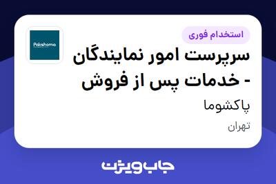  استخدام سرپرست امور نمایندگان - خدمات پس از فروش در پاکشوما