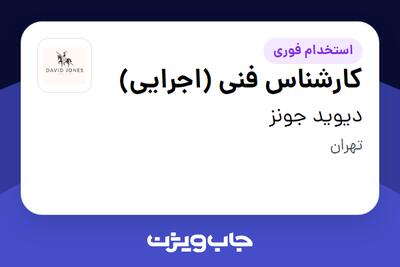  استخدام کارشناس فنی (اجرایی) - آقا در دیوید جونز