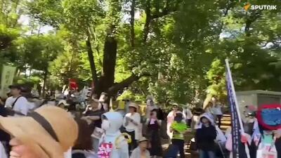  راهپیمایی ضد دولتی علیه نظامی شدن ژاپن در مرکز توکیو برگزار شد
