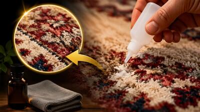 پاک کردن چسب قطره ای از روی فرش | حلال چسب قطره ای خشک شده روی فرش