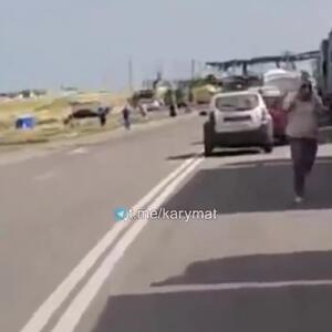 حمله پهپاد اوکراینی به کامیونهای در انتظار در گذرگاه کریمه