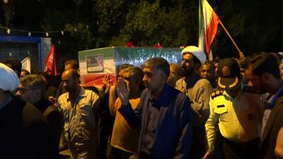  تشییع و بدرقه شهید احسان ماهرو بختیاری در شهرستان حاجی آباد
