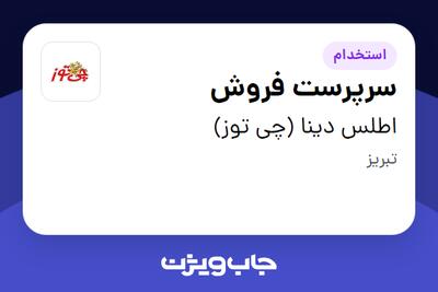  استخدام سرپرست فروش - آقا در اطلس دینا (چی توز)