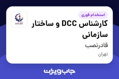 استخدام کارشناس DCC و ساختار سازمانی در قادرنصب