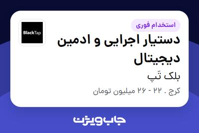 استخدام دستیار اجرایی و ادمین دیجیتال - خانم در بلک تَپ