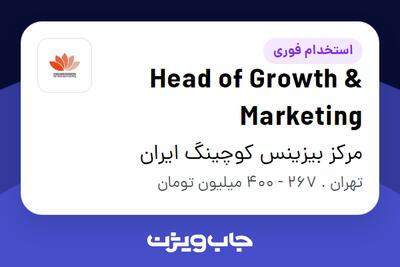  استخدام Head of Growth   Marketing - خانم در مرکز بیزینس کوچینگ ایران