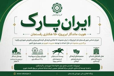  تثبیت نام «ایران‌پارک» برای ابرپروژه ۱۵۰ هکتاری رفسنجان