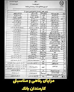 مزایای رفاهی کارمندان بانک ملی در سال ۱۴۰۴