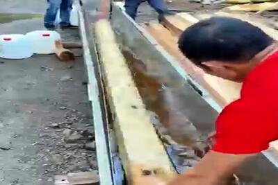  معماری خلاقانه؛ چوب رو میخوابونن تو گازوییل باهاش خونه میسازن 100سال عمر میکنه