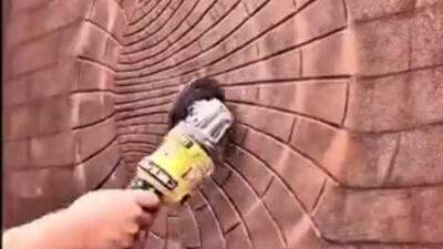  یک نقاشی سه‌بعدی خارق‌العاده بر روی دیوار با فرز!