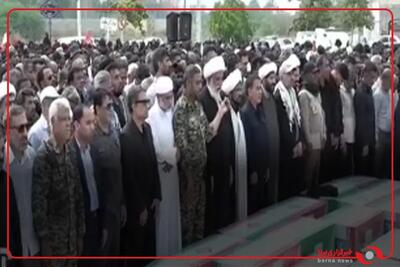اقامه نماز بر پیکر شهدای مدرسه شجره طیبه میناب