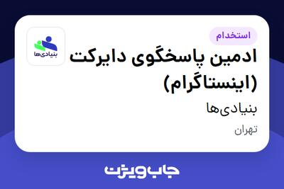 استخدام ادمین پاسخگوی دایرکت (اینستاگرام) - خانم در بنیادیها