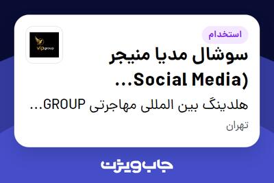  استخدام سوشال مدیا منیجر (Social Media Manager) در هلدینگ بین المللی مهاجرتی VIP GROUP