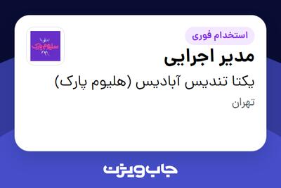 استخدام مدیر اجرایی در یکتا تندیس آبادیس (هلیوم پارک)