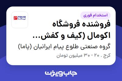  استخدام فروشنده فروشگاه اکومال (کیف و کفش برند پاما) در گروه صنعتی طلوع پیام ایرانیان (پاما)
