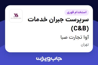  استخدام سرپرست جبران خدمات (C B) در آوا تجارت صبا