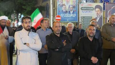 گزارش تصویری از تجمع حماسی شبانه مردم انقلابی هریس در میدان مقاومت