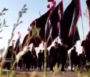  تصاویری از پیاده روی زائران اربعین در مشایه نجف به سمت کربلا