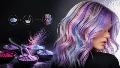  آموزش استفاده از پودر دکلره رنگی برای داشتن رنگ موی خاص