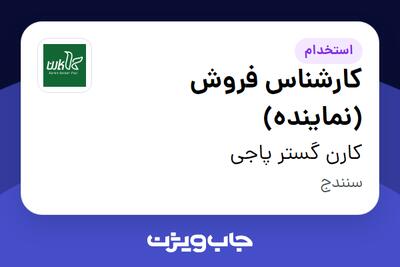  استخدام کارشناس فروش (نماینده) در کارن گستر پاجی