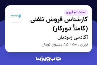 استخدام کارشناس فروش تلفنی (کاملاً دورکار) در یوزیکا