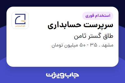  استخدام سرپرست حسابداری در طاق گستر ثامن