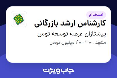 استخدام کارشناس ارشد بازرگانی - آقا در پیشتازان عرصه توسعه توس