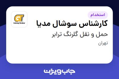  استخدام کارشناس سوشال مدیا در حمل و نقل گلرنگ ترابر