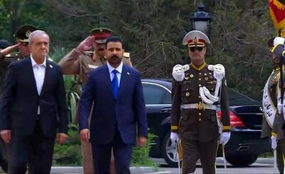 استقبال رسمی پزشکیان از نخستوزیر عراق