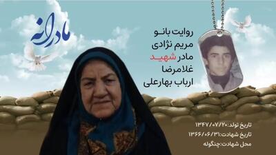  ویدئو| مادرانه| روایتی از دلتنگی مادران شهدا| شهید غلامرضا ارباب بهارعلی